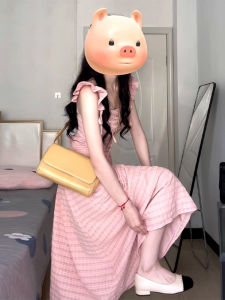SENWA | Pink Flutter Sleeve Dress