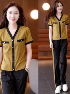 QIAOXIZI | Slimming Summer Outfit Set for Seniors 2-Piece