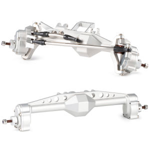 Machined 7075 Aluminum Offset Portal Axle Set with BTA Servo Mount for 1/10 RC Crawler Rigs H10 OPTIC Capra LCG Chassis