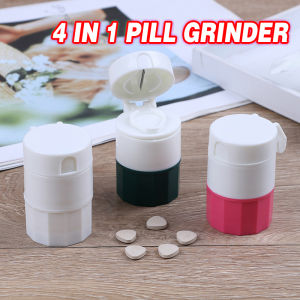 4 in 1 Medicine Pill Cutter Crusher Grinder Storage Portable Medicine Pill Cutter Storage Box Pill Tablet Cutter Splitter Divide Storage Case Small Pills Medicine Crusher