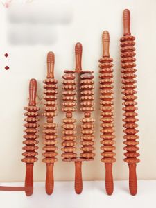 Meridian Facial Roller Solid Wood Yoga Roller Bar Facial Roller Leg Waist Cervical Spine Back Shoulder Wolf Tooth Wooden Massage Stick Roll Back Handy Gadget