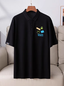 เสื้อโปโลคอตั้งแขนสั้นผู้ชายสีพื้นทรงหลวมสำหรับใส่ไปทำงานในฤดูร้อน ทรงพอดีตัว แขนสั้น สวมใส่สบาย