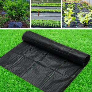5m/10m Degradable PP Woven Weeds Control Barrier Fabric Weeding Ground Cloth Cover  Black Heavy Duty PP Landscape Mat Water Permeable Weeds Block Gardening Mat  For Plant Anti Grass Agricultural Mulch Cloth Greenhouse Weeding Mat