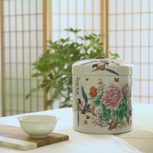 Ceramic Rice Dispenser Storage Rice Container BOX 2.5kg/5kg/7.5klios Food Storage With measuring cup