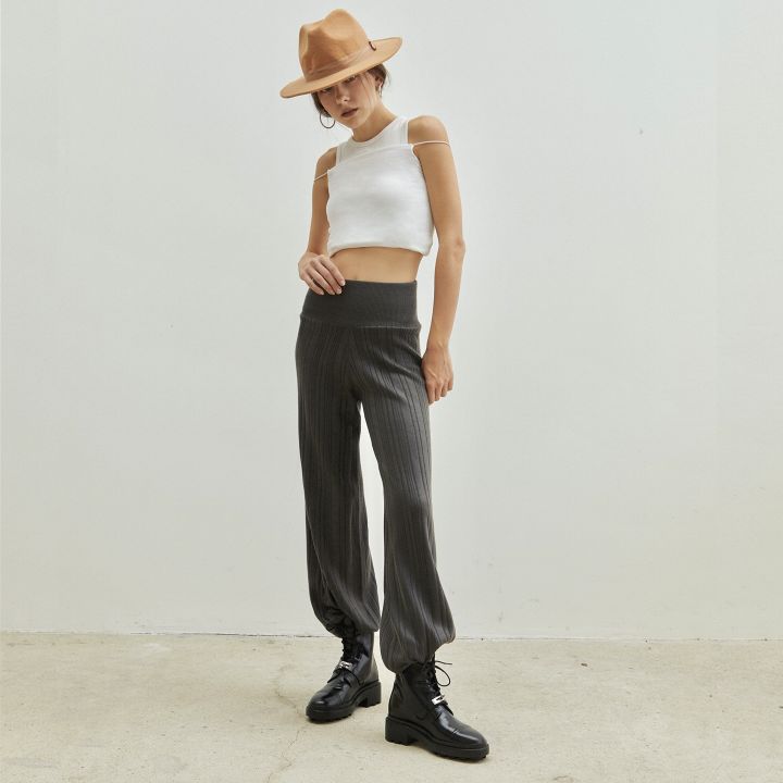 Oriental Wide Leg Trousers Black