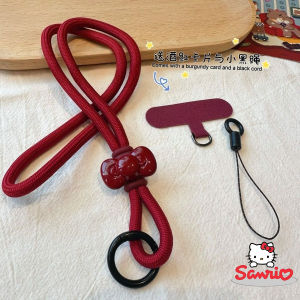 Sanrio | Sanrio New Red Hello Kitty Phone Strap With Bow Cute Cartoon Neck Phone Lanyard CCD Camera Chain Keychain Anti-Loss Long Pendant