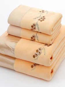 Absorbent Non-shedding Towel Bath Towel Set of Two Head And Hair Drying Beach Wrap Chest for Sports And Yoga