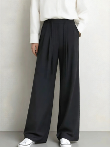 AMII | Stylish Casual Loose Wide Leg Pants with Waist Rope
