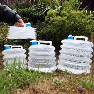 ถังพับได้15L กลางแจ้งพร้อมก๊อกน้ำถุงน้ำแบบพกพาที่เก็บน้ำแคมป์พับได้เครื่องมือเอาตัวรอดในเดินป่าตั้งแคมป์