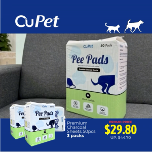 CuPet Charcoal Pee Pads for Dogs and Cats