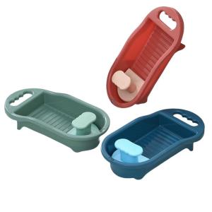 EELHOE | Creative Plastic Socks Washboard Antislip 1Pcs Multicolor Small Laundry Tool for Home Travel Hand Washing Use