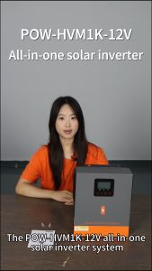 PowMr 1KW 12V Hybrid Solar Inverter 230Vac PV Start Voltage 20Voc Built In 80A MPPT Solar Charge Controller 50/60Hz Auto Pure Sine Wave Inverter