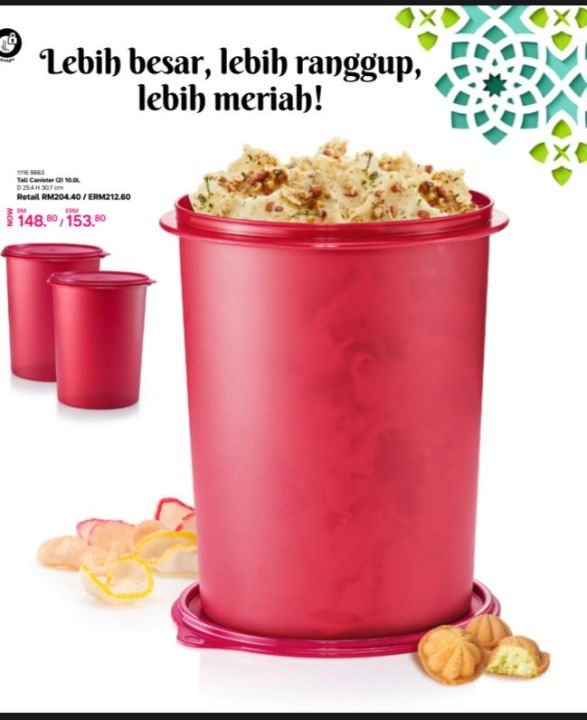 Tupperware Tall Canister (2) 10L | Lazada Malaysia