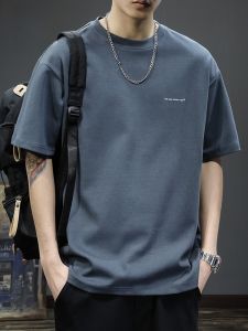 ROMON | Lomond Mens Pure Cotton Short Sleeve T-shirt Summer Thin Loose Casual Top Ice Silk Half Sleeve Shirt Youth Fashion Spring Season