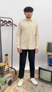 Vantez Kemeja Kerah Timeless Dusty White