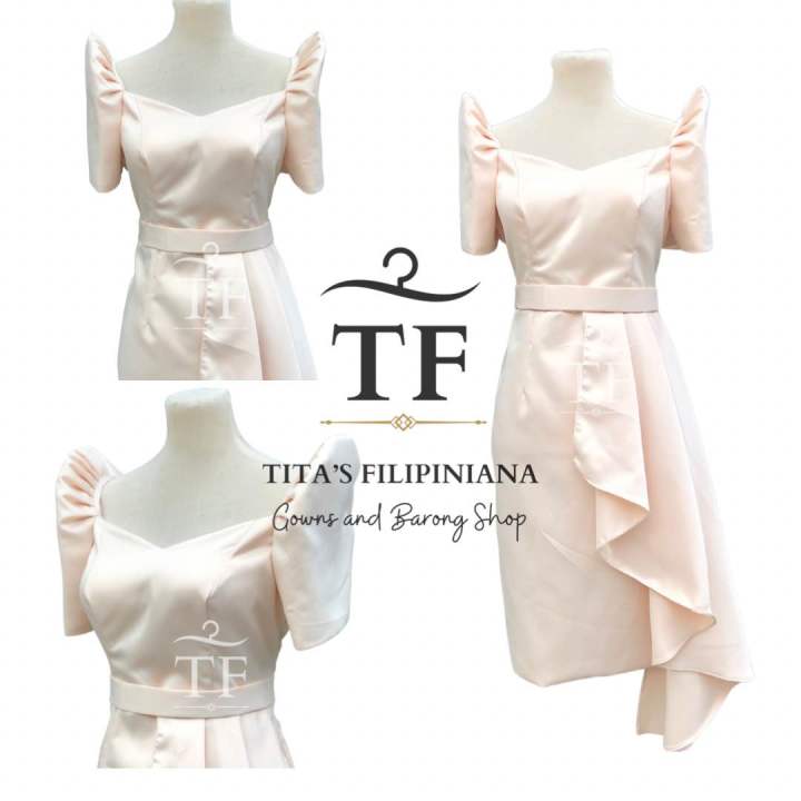 princess polly baby blue dress Filipiniana Dress For Women Modern Beige - Graduation Pictorial & Barong  Ladies Ombre Vneck main image 1