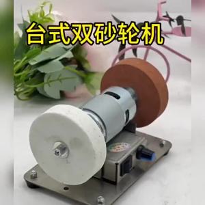 110V-220V Mini Grinding Machine Table Grinding Coarse and Fine Double Grinding Wheels Household Electric Grinding Polishing 100W