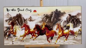 Tranh tráng gương Mã đáo thành công in UV 5D bóng đẹp sắc nét giá gốc tại xưởng.