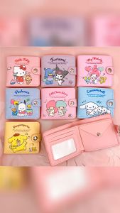 Sanrio Cinnamoroll My Melody Kuromi New Pu Casual Money Bag Coin Purse Card package Wallet With Buttons 