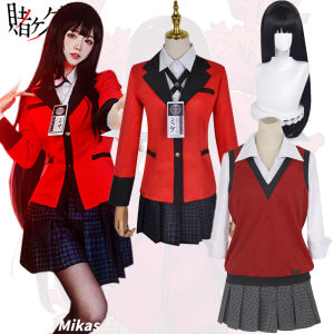 Anime Kakegurui Jabami Yumeko Cosplay Costume For Women Girl Midari Ikishima Jk Uniform Dress Sets Japanese Shirt Short Skirt