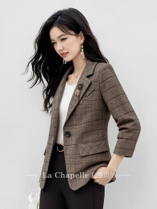 La Chapelle | Áo Blazer Nữ Họa Tiết Caro Thời Trang Mùa Xuân 2026 Mới