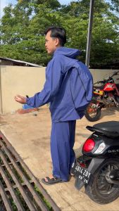 Jas Hujan Backpack Jumbo Dewasa: Mantel Guyur Pria & Wanita