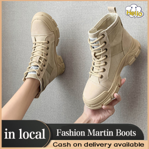 【Local Shipping】Martin Boots For Women Korea Fashion Casual Thick Bottom Ankle Boots Outdoor Sports Boots
