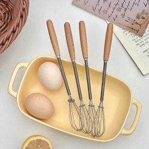 3/1Pcs Multifunctional Stainless Steel Wire Manual Egg Beater with Wood Handle Cream Butter Whisk Tools Kitchen Bake Supplies