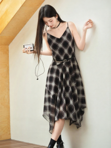 OSA | Slimming Retro Plaid Summer Womens Dress