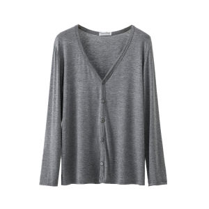 Modal Open Cardigan Womens Spring Summer Thin Long Sleeve Air Conditioning Loose Pure Color Sun Protection Shawl Outerwear Short Jacket
