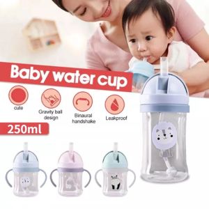 250ML Baby Feeding Bottle Newborn Drinking Cup Cartoon Sippy Leak Proof Cup