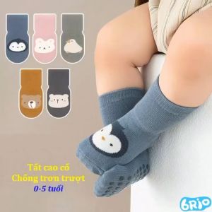 Tất (vớ) Cao Cổ Chống Trượt Cho Bé 0 - 5 tuổi – Chất liệu Cotton mềm mịn thông thoáng