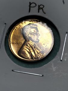 1961 proof Lincoln wheat one cent ( PRELOVED)