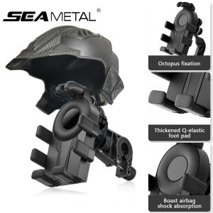 SEAMETAL Motorcycle Phone Holder Bicycle Silicone Shock Absorption Phone Mount Waterproof Sunproof Helmet Cap