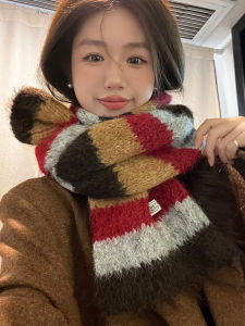 Korean Designer Style Womens Knitted Scarf Soft Warm Autumn Winter Woolen Yarn Neck Warmer Fashionable Versatile Couples Scarf