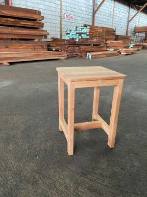 solid KD mahogany wood square stool. can also be used as side table
