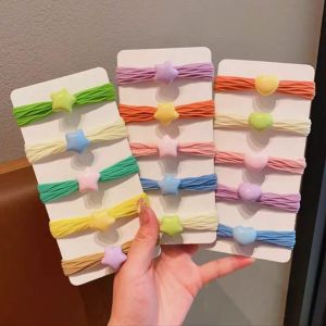 Candy Colored Towel Rings for Girls Hair Ties Elastic Band Bun Maker No Damage to Hair Cute Korean Style Children Accessories
