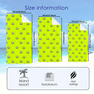 BILIBILI | Cartoon Green Frog Quick Drying Microfiber Beach Towel Lightweight for Swimming Camping Yoga - Bath Towel