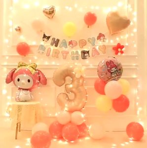 Bong Bóng Nhôm Chủ Đề My Melody Kuromi Cinnamoroll Trang Trí Sinh Nhật Đáng Yêu