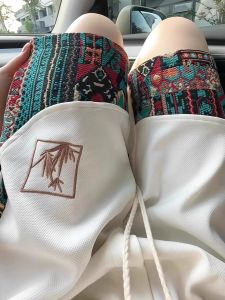 Quần Short Thêu Phong Cách Dân Tộc Cỡ Lớn Cho Nam Mùa Hè Quần Dài Năm Điểm Thoải Mái Thoáng Khí Quần Thường Ngày