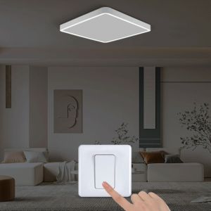 LCMKR โคมไฟเพดานลายไม้ LED สำหรับห้องนั่ง 24W และ 36W