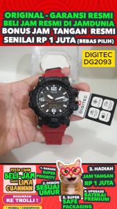 DIGITEC ORIGINAL - DIGITEC DA-2093 TMR DG 2093 DIGITEC 2093 DA2093TMR - Men TR - Resin - Merah - Diameter 5 CM - Jamdunia / Jam dunia JD18 Jam Tangan Pria Cowok Anti Air Digital Analog