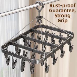 Rustproof Baby and Underwear Aluminum Clothes Hanger Multiple Clips
