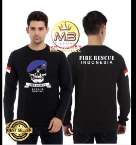 Baju Damkar Kaos Katun Combad Baju Fire Rescue Indonesia Tshirt Pria Premium Damkar Keren