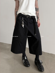 Very Fewest Casual Cotton Suit Shorts A-Line Wide Leg Seven-Foot Pants Neutral Design Summer Fashion Urban Style Pure Color
