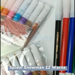 Spidol Mewarnai 12 Warna / 12 Coloring Marker Snowman Berkualitas