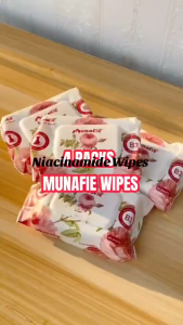 【4 Packs】Munafie Cleansing Wipes Rose Scented 80 Sheets 4 Pack - Alcohol Free Wet Wipes for Skin