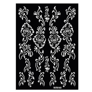 1 Sheet Henna Tattoo Stencil Flower Design Tattoo Templates For Hand Foot Body Painting Tattoo Tools