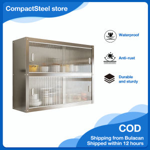 304 Kitchen Cabinet Wall Mounted Pantry/Dish Cabinet Spice Rack Glass Hanging Cabinet Wall For The Kitchen Organizer