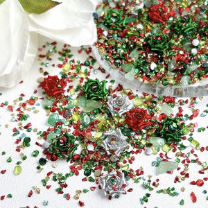 Bộ Trang Trí Móng Tay Giáng Sinh Bằng Đá Pha Lê 1000 Chiếc Chất Liệu Acrylic Màu Đỏ Xanh Hoa Hồng Nhựa Tổng Hợp Nhiều Mẫu Khác Nhau Để Tự Làm Nail Art